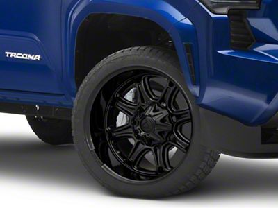 Fuel Wheels Darkstar Matte Black with Gloss Black Lip 6-Lug Wheel; 22x10; 10mm Offset (2024 Tacoma)