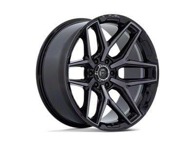 Fuel Wheels Flux Gloss Black Brushed with Gray Tint 6-Lug Wheel; 20x9; 1mm Offset (2024 Tacoma)