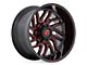 Fuel Wheels Hurricane Gloss Black Milled with Red Tint 6-Lug Wheel; 20x9; 1mm Offset (2024 Tacoma)