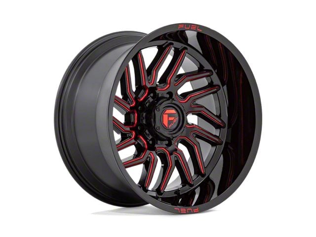 Fuel Wheels Hurricane Gloss Black Milled Red Tint 6-Lug Wheel; 22x12; -44mm Offset (2024 Tacoma)