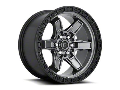 Fuel Wheels Kicker Matte Gunmetal with Black Bead Ring 6-Lug Wheel; 17x9; -12mm Offset (2024 Tacoma)