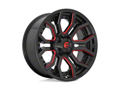 Fuel Wheels Rage Gloss Black with Red Tinted Clear 6-Lug Wheel; 22x10; -18mm Offset (2024 Tacoma)