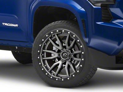 Fuel Wheels Rebel Matte Gunmetal with Black Bead Ring 6-Lug Wheel; 22x9; 20mm Offset (2024 Tacoma)
