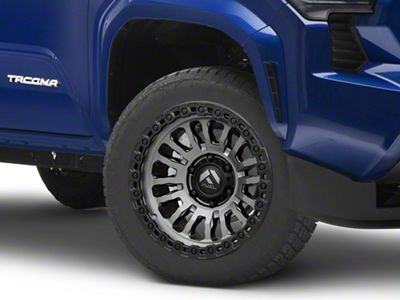 Fuel Wheels Rincon Matte Gunmetal with Matte Black Lip 6-Lug Wheel; 20x10; -18mm Offset (2024 Tacoma)