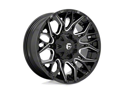 Fuel Wheels Twitch Glossy Black Milled 6-Lug Wheel; 22x12; -44mm Offset (2024 Tacoma)