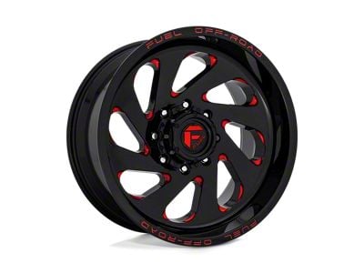 Fuel Wheels Vortex Gloss Black with Red Tinted Clear 6-Lug Wheel; 20x10; -18mm Offset (2024 Tacoma)