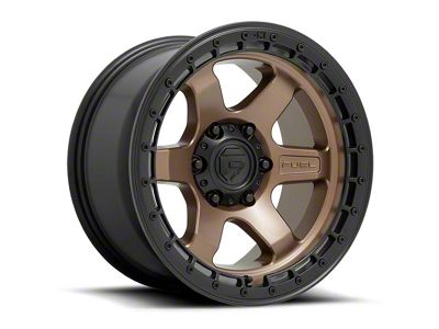 Fuel Wheels Block Matte Bronze with Black Ring 6-Lug Wheel; 17x9; 1mm Offset (10-24 4Runner)