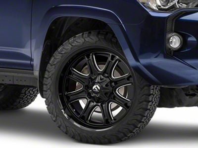 Fuel Wheels Darkstar Gloss Black Milled 6-Lug Wheel; 24x12; -44mm Offset (10-24 4Runner)