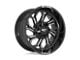 Fuel Wheels Flux Gloss Black Brushed Face with Gray Tint 6-Lug Wheel; 22x9.5; 20mm Offset (10-24 4Runner)