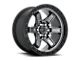 Fuel Wheels Kicker Matte Gunmetal with Black Bead Ring 6-Lug Wheel; 17x9; -12mm Offset (10-24 4Runner)