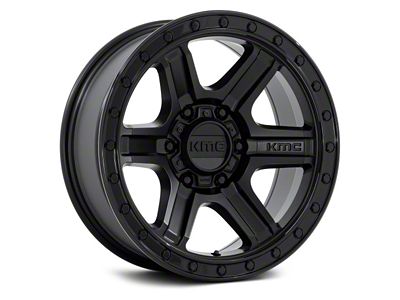 Fuel Wheels Outrun Matte Black with Gloss Black Lip 6-Lug Wheel; 17x8.5; -10mm Offset (10-24 4Runner)