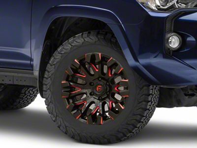 Fuel Wheels Quake Gloss Black Milled with Red Tint 6-Lug Wheel; 18x9; 1mm Offset (10-24 4Runner)