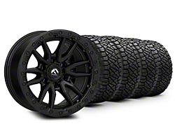 17x9 Fuel Wheels Rebel & 34in NITTO All-Terrain Ridge Grappler A/T Tire Package; Set of 5 (21-25 Bronco, Excluding Raptor)