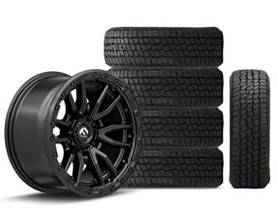 17x9 Fuel Wheels Rebel & 33in Milestar All-Terrain Patagonia AT/R Tire Package; Set of 5 (21-24 Bronco, Excluding Raptor)