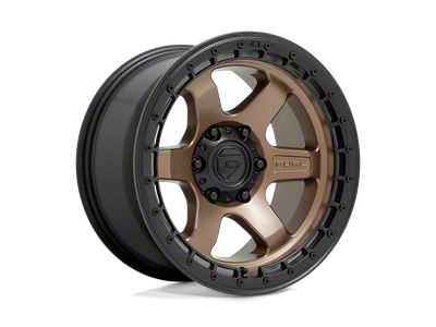 Fuel Wheels Block Matte Bronze with Black Ring 6-Lug Wheel; 18x9; 20mm Offset (22-24 Bronco Raptor)