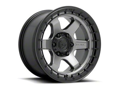 Fuel Wheels Block Matte Gunmetal with Black Ring 6-Lug Wheel; 18x9; -12mm Offset (21-24 Bronco, Excluding Raptor)