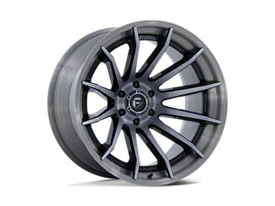 Fuel Wheels Burn Gloss Black with Brushed Gray Tint Face and Lip 6-Lug Wheel; 20x9; 1mm Offset (21-24 Bronco, Excluding Raptor)