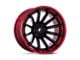 Fuel Wheels Burn Matte Black with Candy Red Lip 6-Lug Wheel; 20x9; 1mm Offset (22-24 Bronco Raptor)