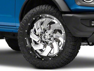 Fuel Wheels Cleaver Chrome with Gloss Black 6-Lug Wheel; 22x10; -13mm Offset (21-24 Bronco, Excluding Raptor)