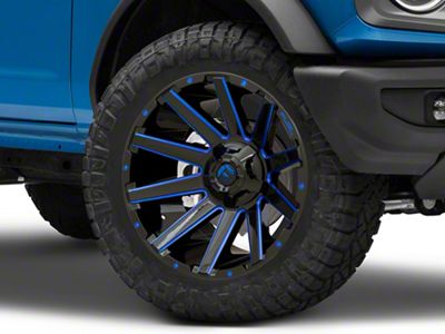 Fuel Wheels Contra Gloss Black with Blue Tinted Clear 6-Lug Wheel; 20x9; 2mm Offset (21-24 Bronco, Excluding Raptor)