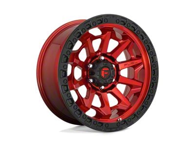 Fuel Wheels Covert Candy Red with Black Bead Ring 6-Lug Wheel; 17x9; 1mm Offset (22-24 Bronco Raptor)