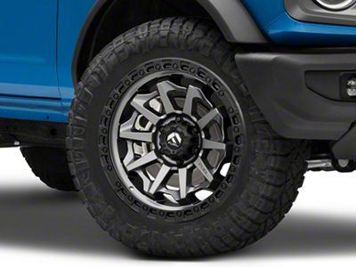 Fuel Wheels Covert Matte Gunmetal with Black Bead Ring 6-Lug Wheel; 20x10; -18mm Offset (22-24 Bronco Raptor)