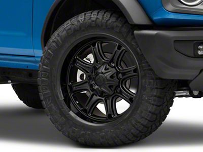 Fuel Wheels Darkstar Matte Black with Gloss Black Lip 6-Lug Wheel; 20x9; 1mm Offset (21-25 Bronco, Excluding Raptor)