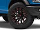 Fuel Wheels Flame Gloss Black Milled with Candy Red 6-Lug Wheel; 20x9; 1mm Offset (21-24 Bronco, Excluding Raptor)