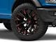 Fuel Wheels Flame Gloss Black Milled with Candy Red 6-Lug Wheel; 22x12; -44mm Offset (22-24 Bronco Raptor)