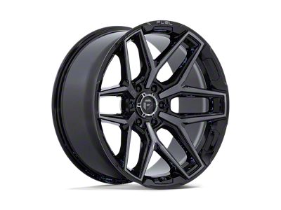 Fuel Wheels Flux Gloss Black Brushed Face with Gray Tint 6-Lug Wheel; 22x12; -44mm Offset (22-24 Bronco Raptor)