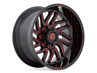 Fuel Wheels Hurricane Gloss Black Milled with Red Tint 6-Lug Wheel; 20x10; -18mm Offset (21-24 Bronco, Excluding Raptor)