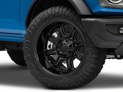 Fuel Wheels Darkstar Matte Black with Gloss Black Lip 6-Lug Wheel; 20x10; -18mm Offset (22-24 Bronco Raptor)