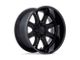 Fuel Wheels Darkstar Matte Black with Gloss Black Lip 6-Lug Wheel; 22x10; -18mm Offset (22-24 Bronco Raptor)