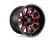 Fuel Wheels Hardline Gloss Black with Red Tinted Clear 6-Lug Wheel; 20x9; 2mm Offset (22-24 Bronco Raptor)