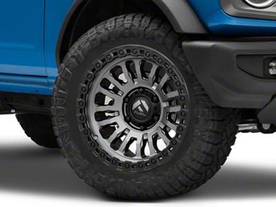 Fuel Wheels Rincon Matte Gunmetal with Matte Black Lip 6-Lug Wheel; 20x9; 1mm Offset (21-24 Bronco, Excluding Raptor)