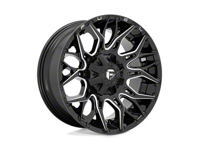 Fuel Wheels Twitch Glossy Black Milled 6-Lug Wheel; 22x12; -44mm Offset (21-24 Bronco, Excluding Raptor)