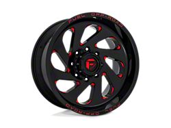 Fuel Wheels Vortex Gloss Black with Red Tinted Clear 6-Lug Wheel; 20x12; -44mm Offset (21-24 Bronco, Excluding Raptor)