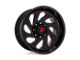 Fuel Wheels Vortex Gloss Black with Red Tinted Clear 6-Lug Wheel; 20x12; -44mm Offset (22-24 Bronco Raptor)