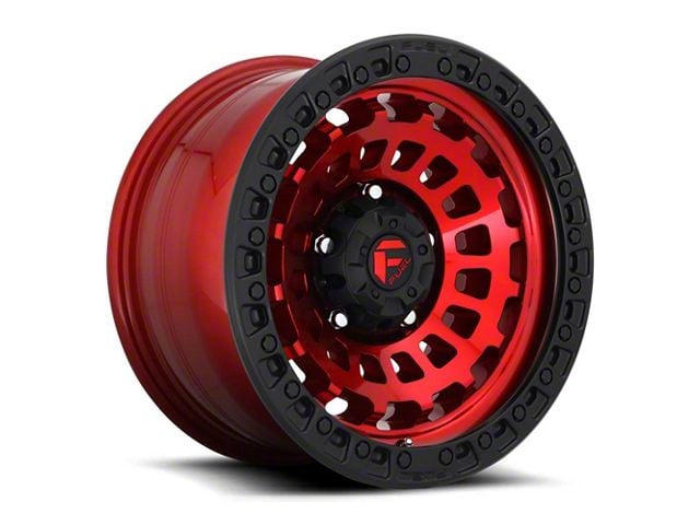 Fuel Wheels Zephyr Candy Red with Black Bead Ring 6-Lug Wheel; 18x9; -12mm Offset (21-24 Bronco, Excluding Raptor)