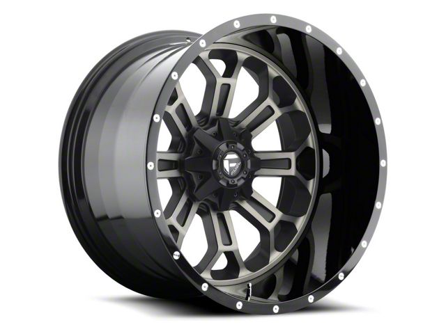 Fuel Wheels Crush Matte Black Machined Wheel; 20x10 (97-06 Jeep Wrangler TJ)