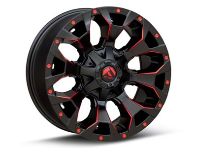 Fuel Wheels Assault Matte Black Red Milled Wheel; 18x9 (84-01 Jeep Cherokee XJ)