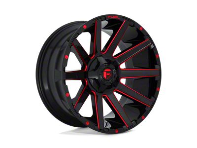 Fuel Wheels Contra Gloss Black with Red Tinted Clear Wheel; 22x10; -18mm Offset (84-01 Jeep Cherokee XJ)