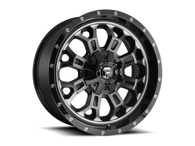 Fuel Wheels Crush Matte Black Machined Wheel; 20x9; 1mm Offset (84-01 Jeep Cherokee XJ)