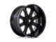 Fuel Wheels Darkstar Gloss Black Milled Wheel; 20x9; 1mm Offset (84-01 Jeep Cherokee XJ)