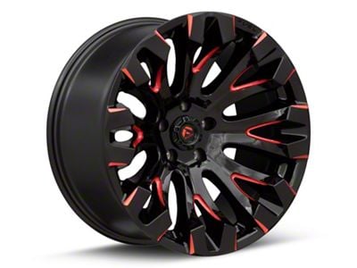 Fuel Wheels Quake Gloss Black Milled with Red Tint Wheel; 18x9; 1mm Offset (84-01 Jeep Cherokee XJ)