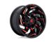 Fuel Wheels Reaction Gloss Black Milled with Red Tint Wheel; 15x8 (84-01 Jeep Cherokee XJ)