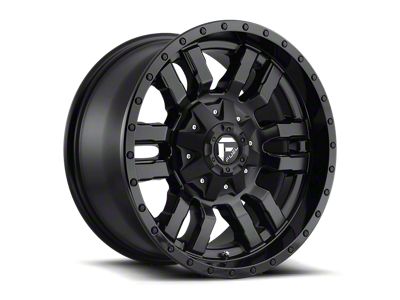 Fuel Wheels Sledge Matte Black with Gloss Black Lip Wheel; 20x9; 35mm Offset (84-01 Jeep Cherokee XJ)