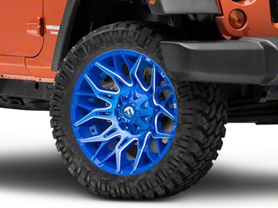 Fuel Wheels Twitch Anodized Blue Milled Wheel; 22x12; -44mm Offset (84-01 Jeep Cherokee XJ)