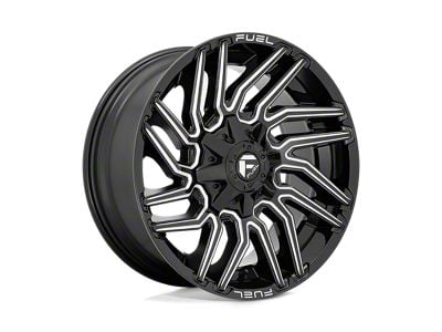 Fuel Wheels Typhoon Gloss Black Milled Wheel; 20x10; -18mm Offset (84-01 Jeep Cherokee XJ)