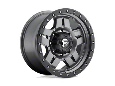 Fuel Wheels Anza Matte Gunmetal with Black Bead Ring Wheel; 20x10 (20-24 Jeep Gladiator JT)